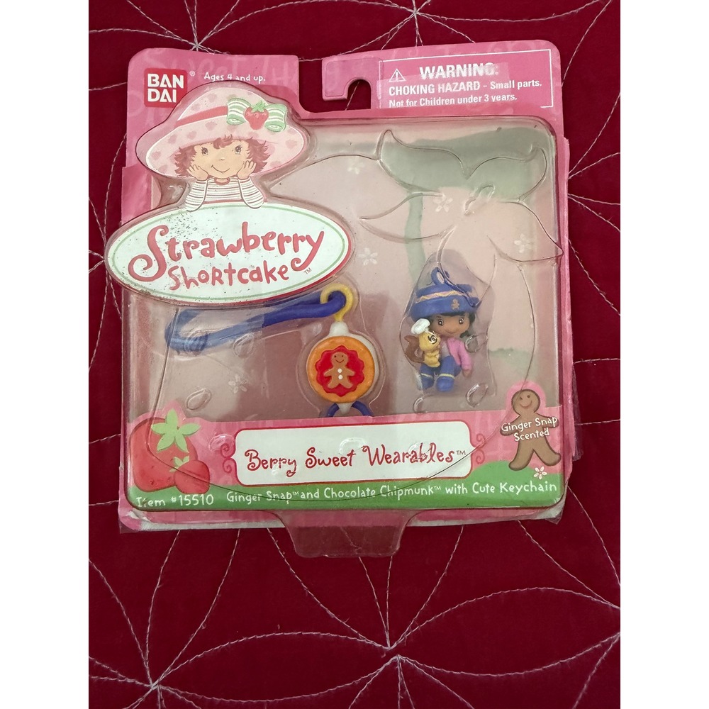 Vintage 2002 Bandai Strawberry Shortcake Ginger Snap Chocolate Chipmunk Keychain